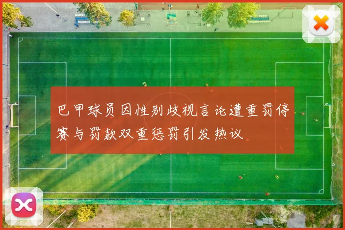 巴甲球员因性别歧视言论遭重罚停赛与罚款双重惩罚引发热议